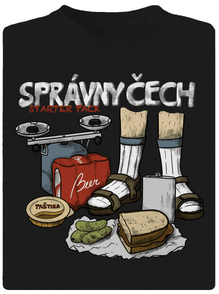 Správny Čech detské športové tričko Black