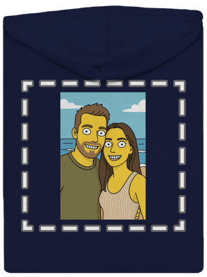 Simpsonovi z vlastnej fotky pánska mikina na zips Navy