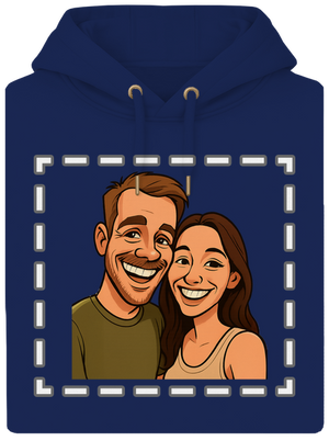 Karikatúra z vlastnej fotky unisex mikina premium Navy