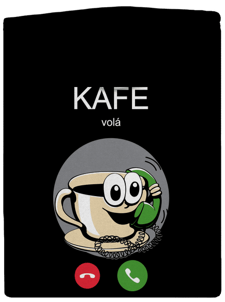 Kafe volá pánska mikina na zips Black