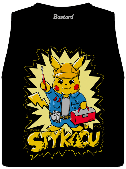 Stykaču dámske tielko voľné Black