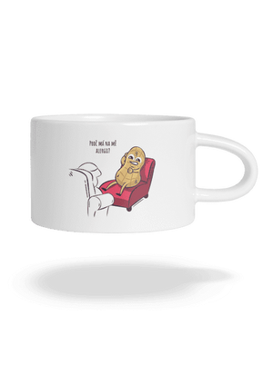 Alergény u psychológa hrnček makronka White