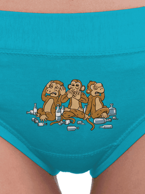 Trojnásobná opica dámske nohavičky Turquoise