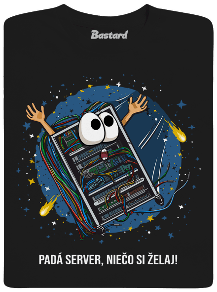 Padá server pánske tričko Black