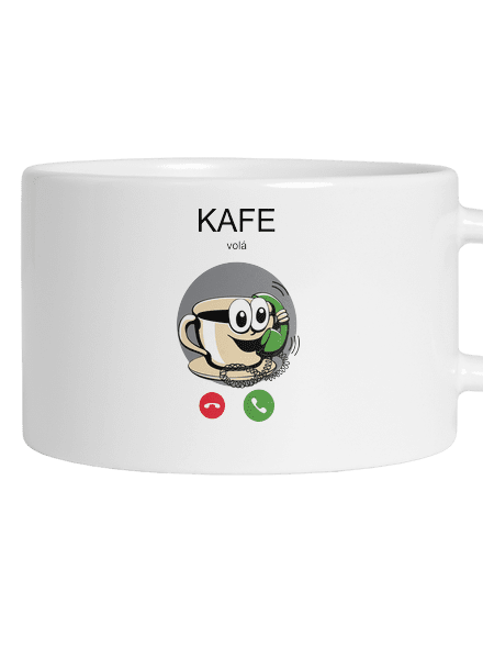 Kafe volá hrnček makronka White