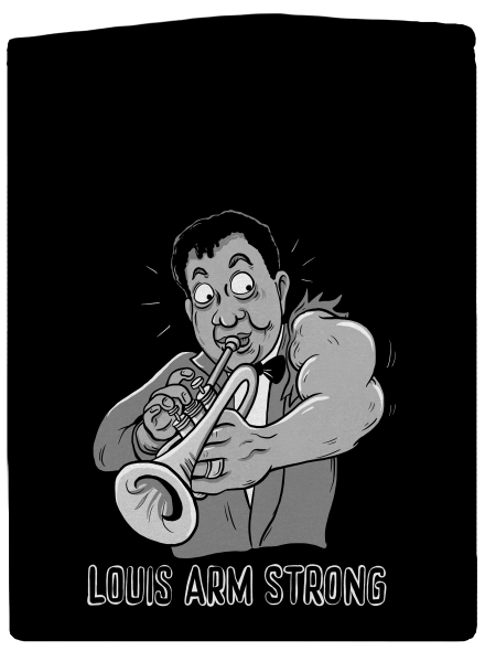 Louis Armstrong pánska mikina na zips Black