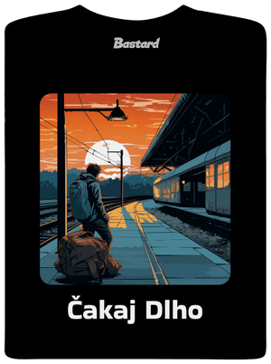 Čakaj dlho pánske tričko Black