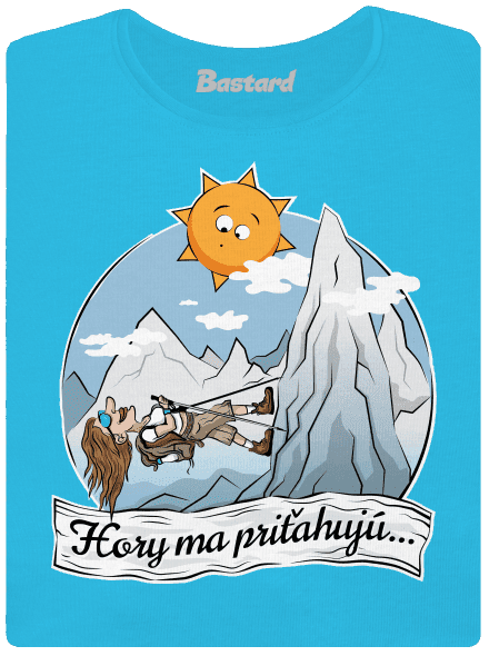 Hory ma priťahujú dámske tričko s lemom Blue Atol