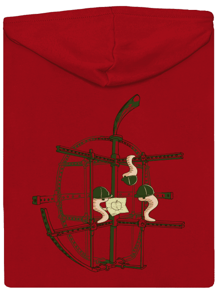 Jablko pánska mikina na zips Red