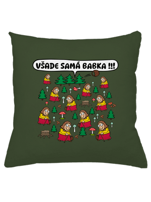 Všade samá babka vankúš Olive Green