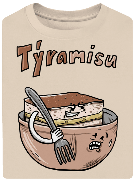 Týramisu unisex tričko oversized Almond