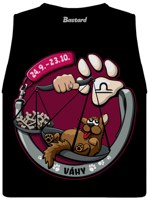 Psí horoskop: Váhy dámske tielko voľné Black