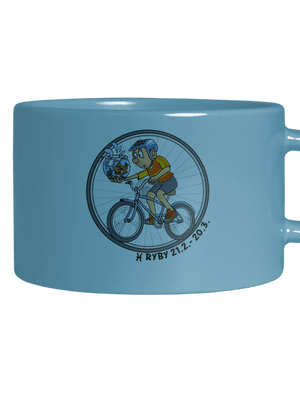 Cyklistický horoskop: Ryby hrnček makronka Blue Macaron