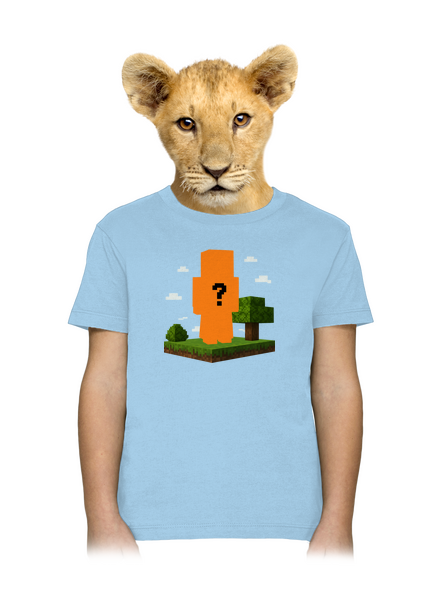 Minecraft z vlastnej fotky detské tričko Sky Blue