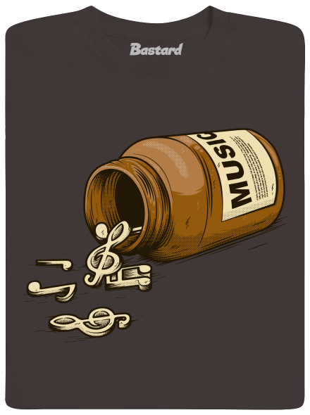 Music Pills pánske dlhý rukáv Bear Brown