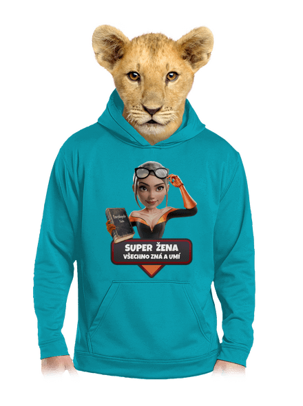 Super mama detská mikina klokanka Hawaiian Blue