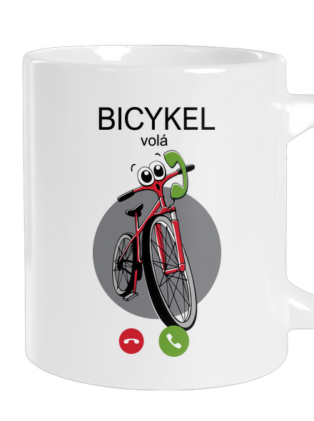 Bicykel volá veľký hrnček White