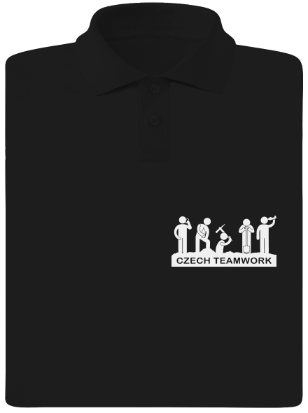 Czech Teamwork pánska polokošeľa Black