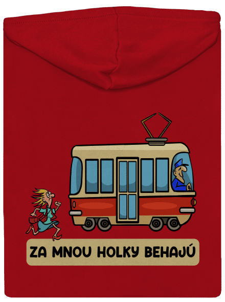 Za mnou baby behajú pánska mikina na zips Red