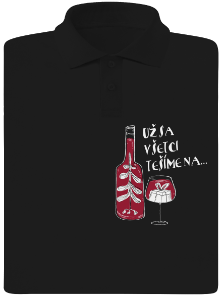 Vianoce vo víne pánska polokošeľa Black