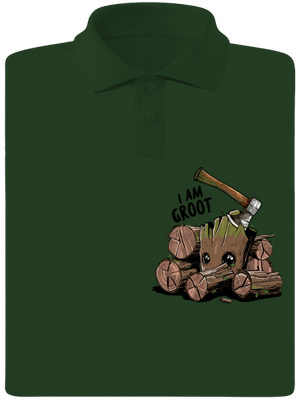 I Am Groot pánska polokošeľa Bottle Green Mal