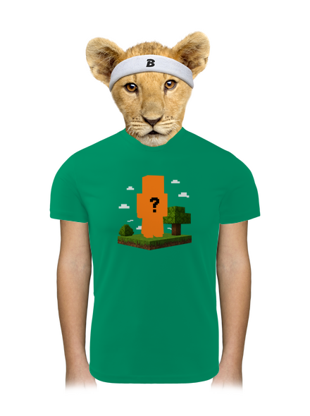 Minecraft z vlastnej fotky detské športové tričko Kelly Green Mal