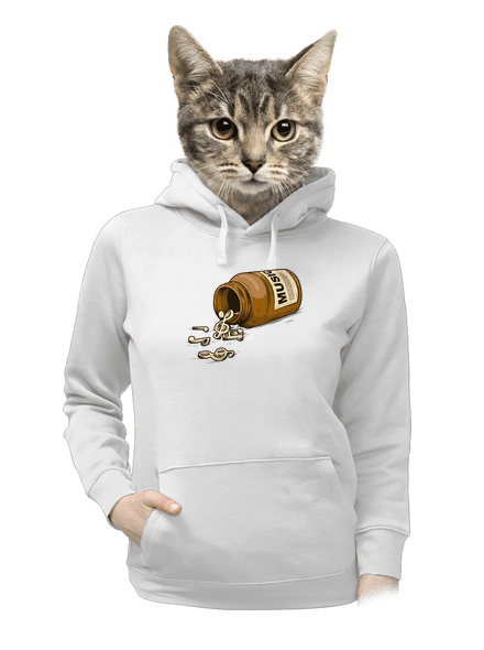 Music Pills dámska mikina klokanka White