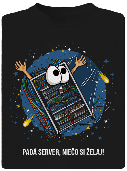 Padá server pánske športové tričko Black