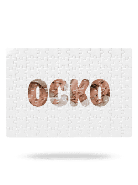Nápis ocko z vlastných fotiek puzzle White