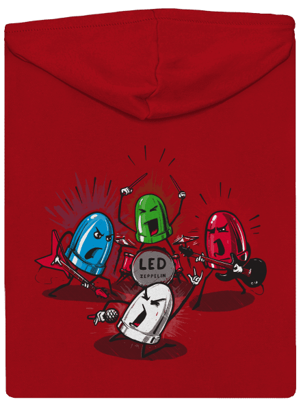 Led Zeppelin pánska mikina na zips Red