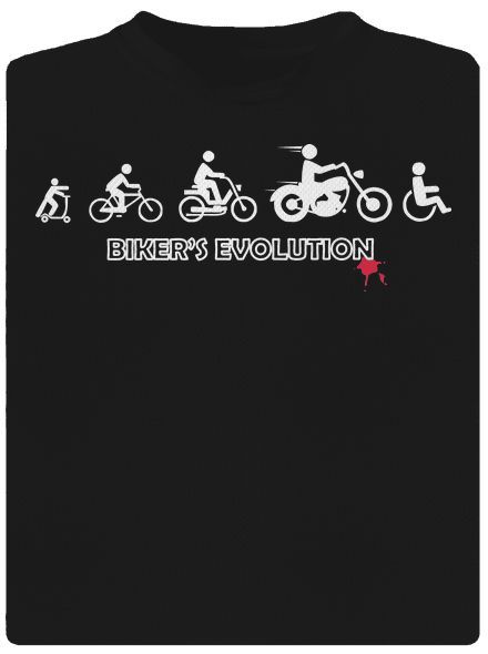 Biker’s Evolution pánske športové tričko Black