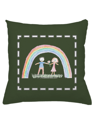 Detské kresby - Nahraj vlastnú vankúš Olive Green