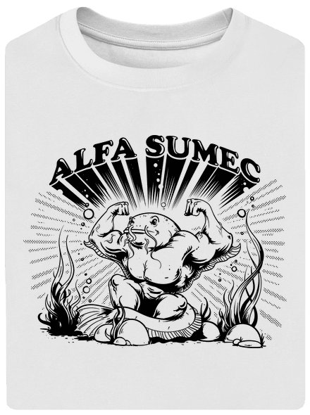 Alfasumec unisex tričko oversized White