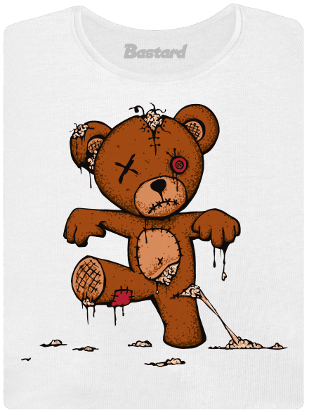 Zombie teddy dámske tričko s lemom White