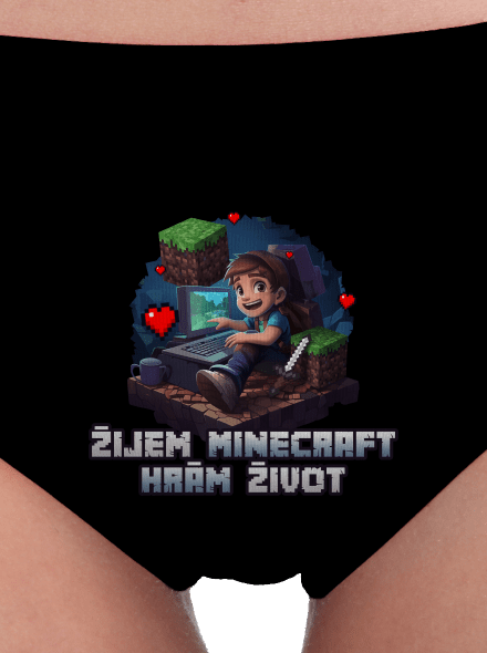 Žijem Minecraft dámske nohavičky Black