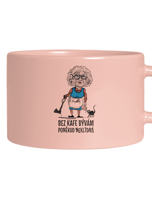 Neklidná bez kafe hrnček makronka Pink Macaron