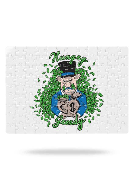 Nenažrané prasa puzzle White