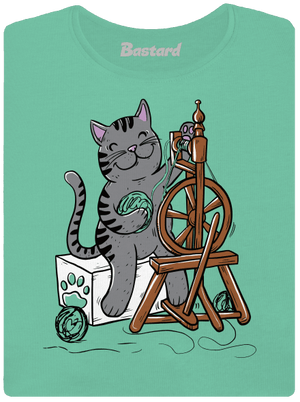 Mačka pradie dámske tričko prémium Mint Mal