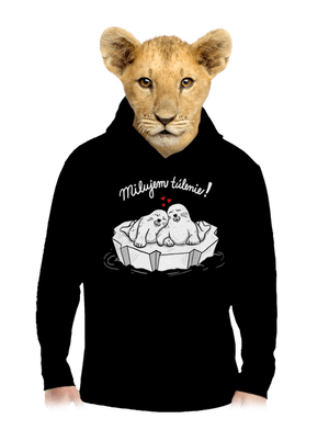 Milujem túlenie detská mikina klokanka Black