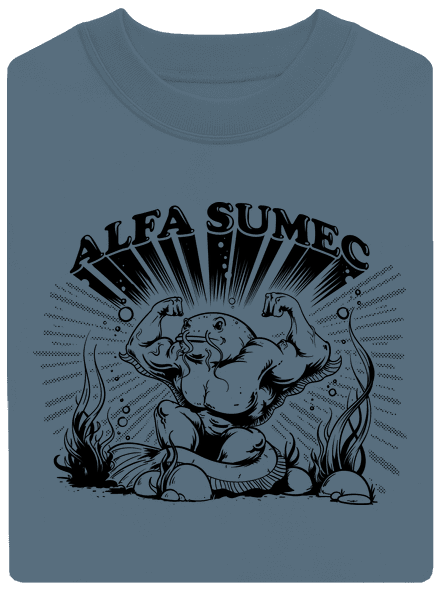Alfasumec unisex mikina bez kapucne Nordic Blue