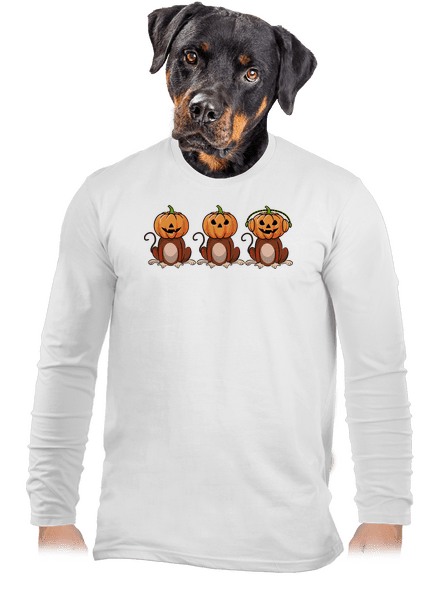 Halloween opičky pánske dlhý rukáv White