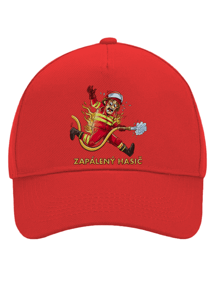 Zapálený hasič a hasička šiltovka baseballka Classic Red