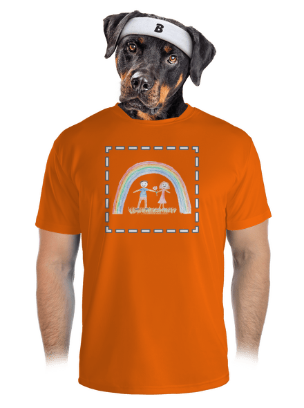 Detské kresby - Nahraj vlastnú pánske športové tričko Neon Orange