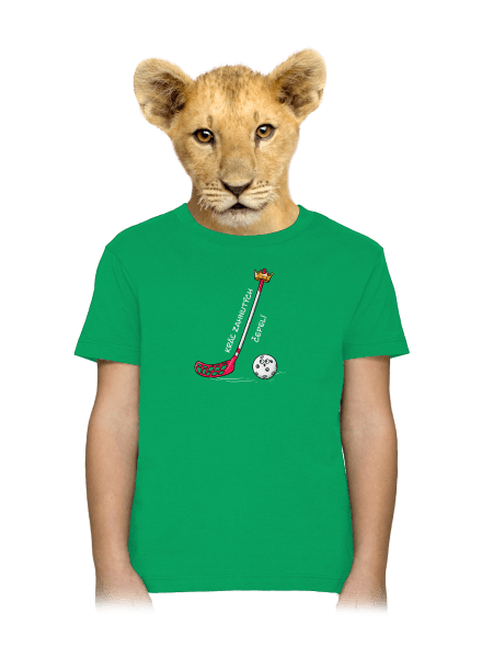 Kráľ zahnutých čepelí - florbal detské tričko Kelly Green