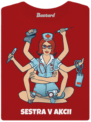 Sestra v akcii dámske tričko Red Mal