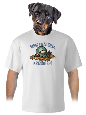 Ranné vtáča spí unisex tričko oversized White