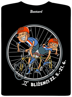 Cyklistický horoskop: Blíženci pánske tričko Black
