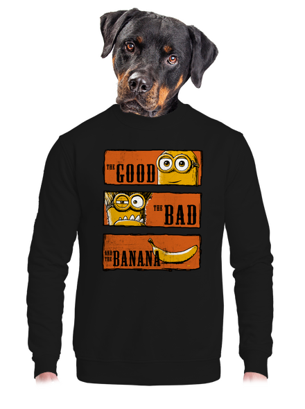 Hodný zlý a banán unisex mikina bez kapucne Black