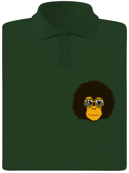 Retro opičiak pánska polokošeľa Bottle Green Mal