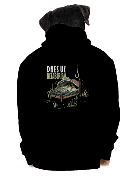 Dnes už nezaberiem pánska mikina na zips Black